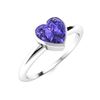 Image 2 : Natural 0.47 CTW Tanzanite Solitaire Ring 18K White Gold