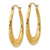 Image 2 : 14k Polished Twisted Oval Hollow Hoop Earrings