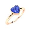 Image 2 : Natural 0.64 CTW Ceylon Sapphire Solitaire Ring 18K Rose Gold