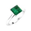 Image 2 : Natural 0.82 CTW Emerald Solitaire Ring 14K White Gold