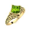 Image 2 : Natural 0.92 CTW Peridot Solitaire Ring 18K Yellow Gold