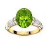 Image 1 : Natural 3.57 CTW Peridot & Diamond Engagement Ring 18K Yellow Gold