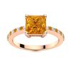 Image 1 : Natural 1.04 CTW Citrine & Diamond  Engagement Ring 14K Rose Gold