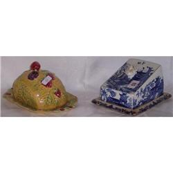 2 LIDDED CHEESE DISHES