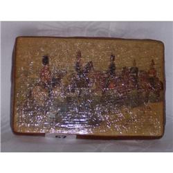 WOODEN PANEL DEPICTING CAVALRY