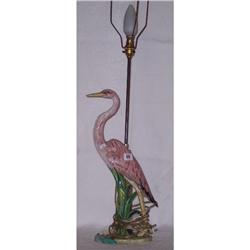 ORNATE FLAMINGO HAND PAINTED TABLE LAMP BASE