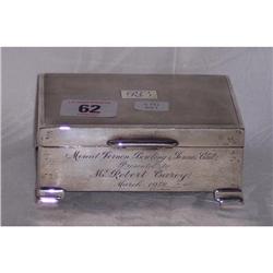 ENGINE TOOLED INSCRIBED BIRMINGHAM SILVER CIGARETTE CASE DATED 1958