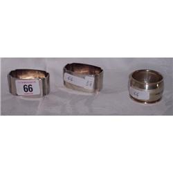 3 SHEFFIELD AND BIRMINGHAM SILVER NAPKIN RINGS
