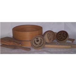 QUANTITY OF BUTTER PATS, MOULDS AND STRAINERS