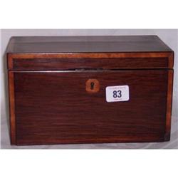 2 DIVISION MAHOGANY TEA CADDY