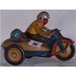 CLOCK WORK MOTORBIKE WITH SIDECAR