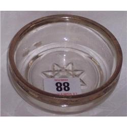 BIRMINGHAM SILVER MOUNTED GLASS PIN DISH