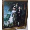 Image 1 : 24" X 20" GILT FRAMED OIL PAINTING ON CANVAS "VICTORIAN GENT AND LADY"