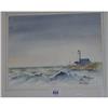 Image 1 : FRAMED WATER COLOUR "SEASCAPE WITH LIGHTHOUSE" BY ALISON GRAY