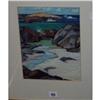 Image 1 : GILT FRAMED PASTEL DRAWING "ROCK POOLS, ISLE OF COLL" BY ANNE DONALD 1975