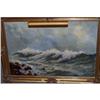 Image 1 : 24" X 36" GILT FRAMED OIL ON CANVAS "SEASCAPE" BY J. LEDENT