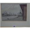 Image 1 : GILT FRAMED WATER COLOUR "SHIPS BERTH AT DOCK SIDE" BY WILLIAM TIMMINS