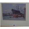 Image 1 : GILT FRAMED WATER COLOUR "SHIPS MOORED AT DOCKSIDE" BY WILLIAM TIMMINS