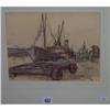 Image 1 : GILT FRAMED WATER COLOUR "SHIP MOORED BY DOCKSIDE" BY WILLIAM TIMMINS