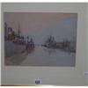Image 1 : GILT FRAMED WATER COLOUR "SHIPS MOORED BY DOCKSIDE" BY WILLIAM TIMMINS