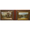 Image 1 : PAIR OF GILT FRAMED OILS ON BOARD  "LOCH AND WOODLAND SCENES"