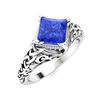 Image 2 : Natural 0.66 CTW Ceylon Sapphire Solitaire Ring 14K White Gold