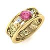 Image 2 : Natural 0.48 CTW Tourmaline & Diamond Engagement Ring 18K Yellow Gold