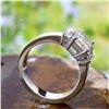 Image 1 : Natural 1.82 CTW 3-Stone Emerald Cut & Trapezoids Diamond Ring 14KT White Gold