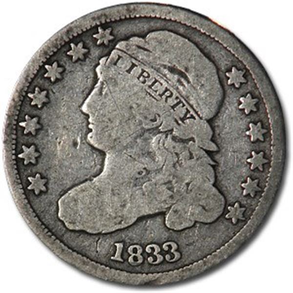 1833 Capped Bust Dime Fine