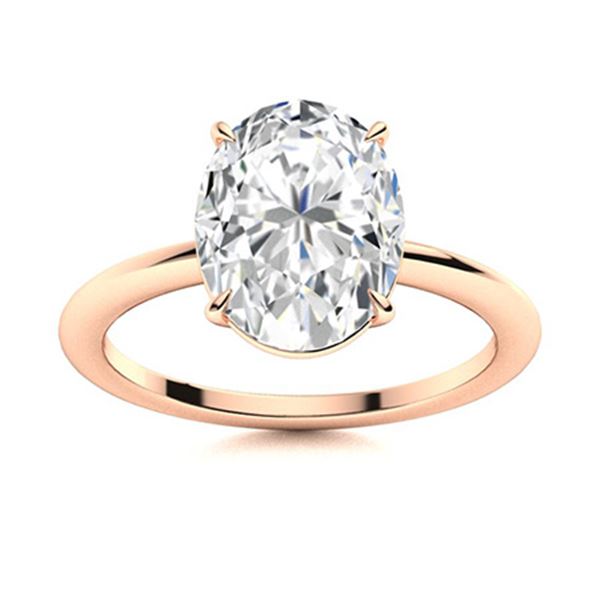 Natural 6.01 CTW Topaz Solitaire Ring 14K Rose Gold