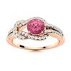 Image 1 : Natural 0.89 CTW Tourmaline & Diamond Engagement Ring 14K Rose Gold