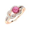 Image 2 : Natural 0.89 CTW Tourmaline & Diamond Engagement Ring 14K Rose Gold