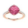 Image 1 : Natural 1.58 CTW Tourmaline & Diamond Engagement Ring 18K Rose Gold