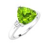 Image 2 : Natural 2.18 CTW Peridot & Diamond Engagement Ring 18K White Gold