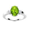 Image 1 : Natural 1.06 CTW Peridot & Diamond Engagement Ring 14K White Gold