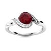 Image 1 : Natural 1.74 CTW Ruby & Diamond Engagement Ring 14K White Gold