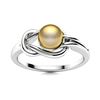 Image 1 : Natural 0.77 CTW Pearl Solitaire Ring 18K White Gold