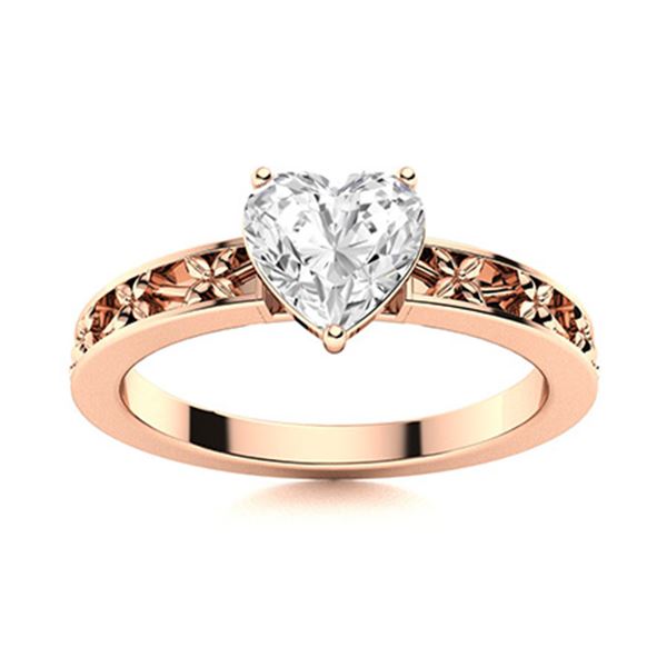 Natural 1.50 CTW Topaz Solitaire Ring 14K Rose Gold