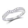 Image 1 : 14kt White Gold Womens Round Diamond Contour Wrap Ring Guard Enhancer 1/3 Cttw