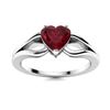 Image 1 : Natural 1.0 CTW Ruby Solitaire Ring 14K White Gold