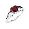 Image 2 : Natural 1.0 CTW Ruby Solitaire Ring 14K White Gold