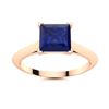 Image 1 : Natural 0.87 CTW Sapphire Solitaire Ring 18K Rose Gold