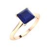 Image 2 : Natural 0.87 CTW Sapphire Solitaire Ring 18K Rose Gold