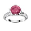 Image 1 : Natural 2.04 CTW Tourmaline & Diamond Engagement Ring 18K White Gold