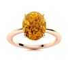 Image 1 : Natural 3.71 CTW Citrine Solitaire Ring 14K Rose Gold