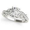 Image 1 : Natural 1 ctw Diamond Solitaire Antique Ring 14k White Gold