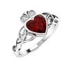Image 2 : Natural 1.14 CTW Garnet & Diamond Engagement Ring 18K White Gold