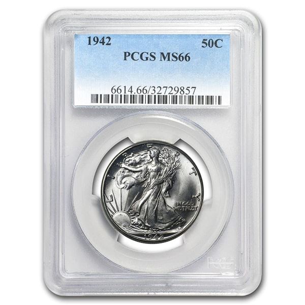 1942 Walking Liberty Half Dollar MS-66 PCGS