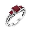 Image 2 : Natural 1.23 CTW Ruby Solitaire Ring 18K White Gold