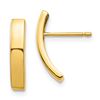 Image 1 : 14k Yellow Gold Curved Bar Post Earrings